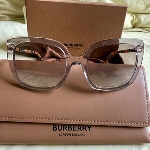 Burberry Cream and Tan Glasses with Sleek Design